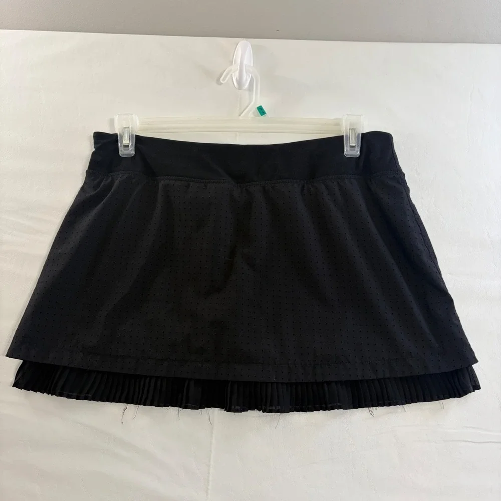 Mondetta Black Perforated Pleated Active Skort Womens Large Tennis Golf‎ Running